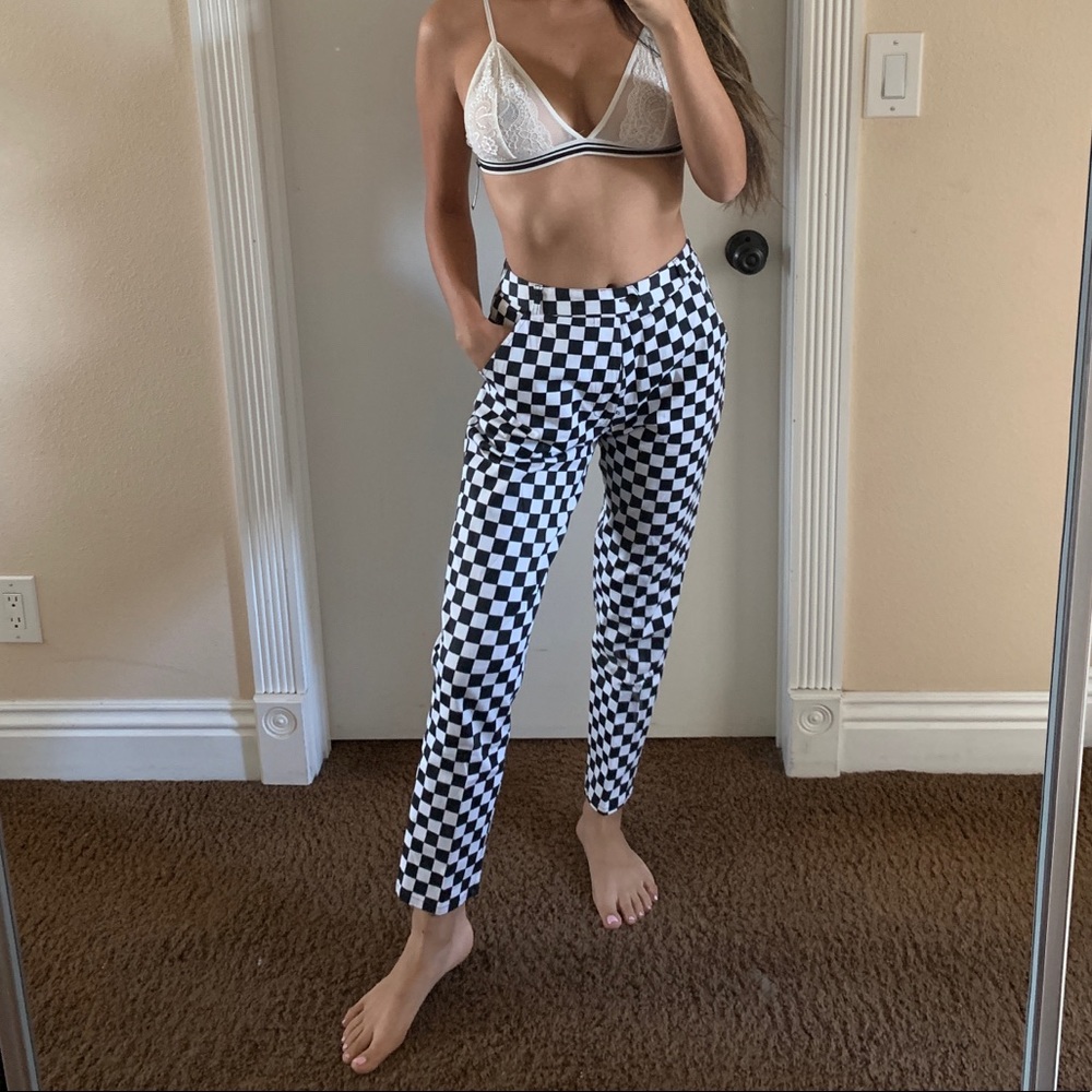 Neon Hart checkered black and white pants